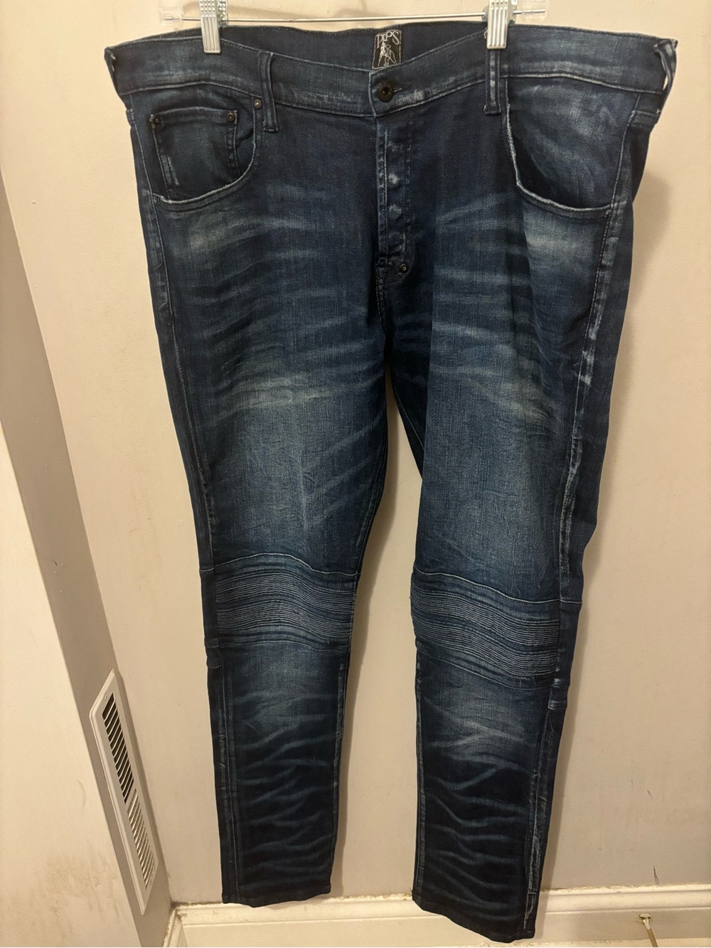 PRPS Jeans Men Size 40 40x34 Denim Le Sabre Moto Slim Tapered Button Fly Stretch